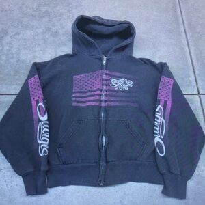 Gray and Pink Zip-Up Hoodie